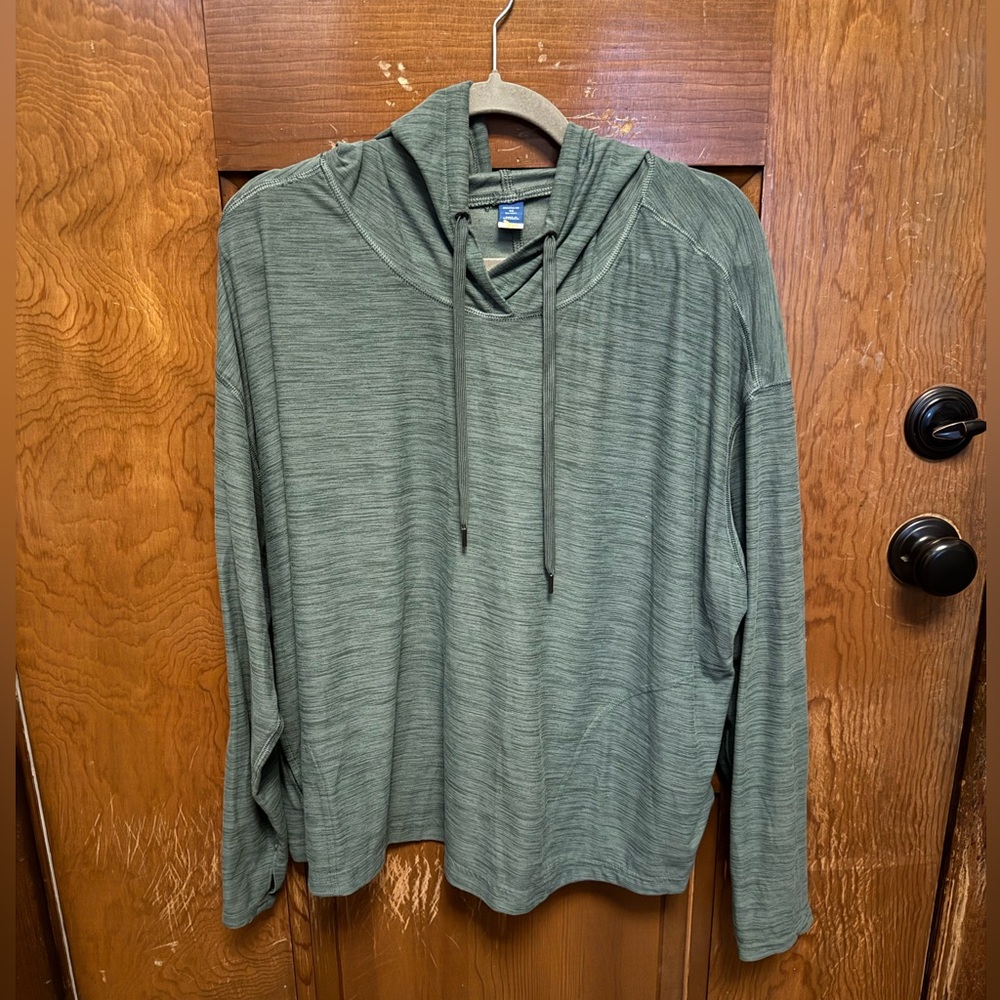 Never Not Hustling Crop Activewear Hoodie Size 3X Olive Green